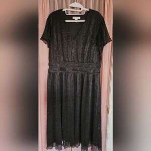 EUC Liz Claiborne Shimmering Black Dress - XL